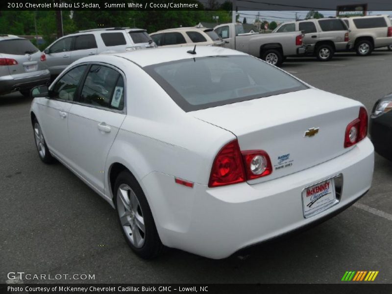 Summit White / Cocoa/Cashmere 2010 Chevrolet Malibu LS Sedan