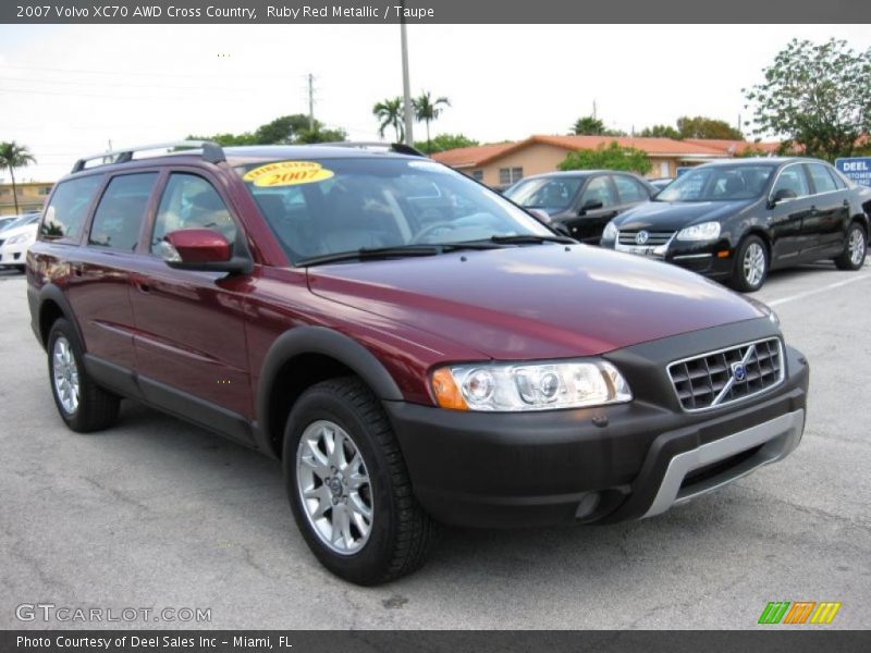 Ruby Red Metallic / Taupe 2007 Volvo XC70 AWD Cross Country