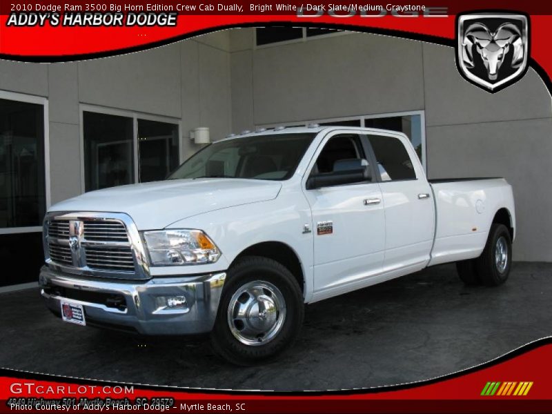 Bright White / Dark Slate/Medium Graystone 2010 Dodge Ram 3500 Big Horn Edition Crew Cab Dually
