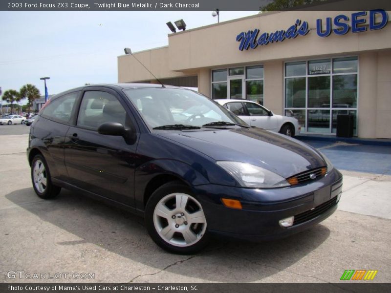 Twilight Blue Metallic / Dark Charcoal 2003 Ford Focus ZX3 Coupe