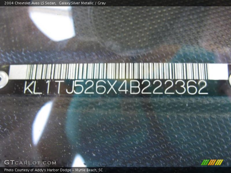 Galaxy Silver Metallic / Gray 2004 Chevrolet Aveo LS Sedan