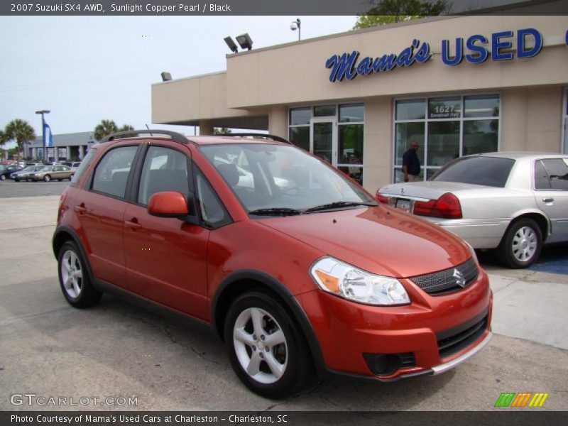 Sunlight Copper Pearl / Black 2007 Suzuki SX4 AWD
