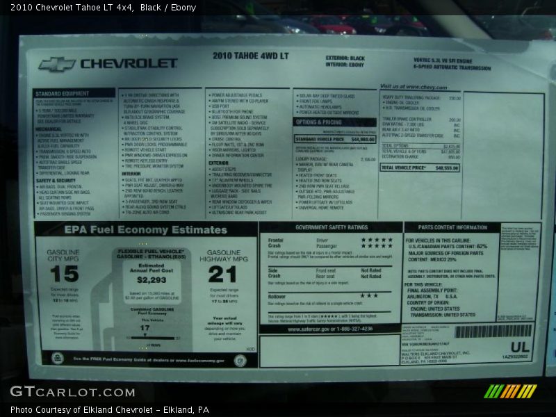 Black / Ebony 2010 Chevrolet Tahoe LT 4x4