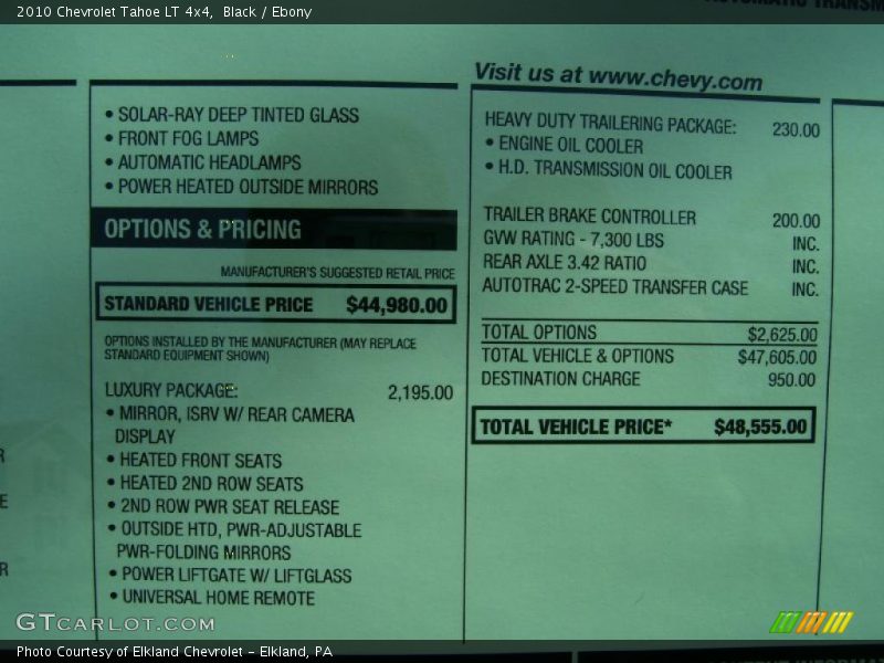 Black / Ebony 2010 Chevrolet Tahoe LT 4x4