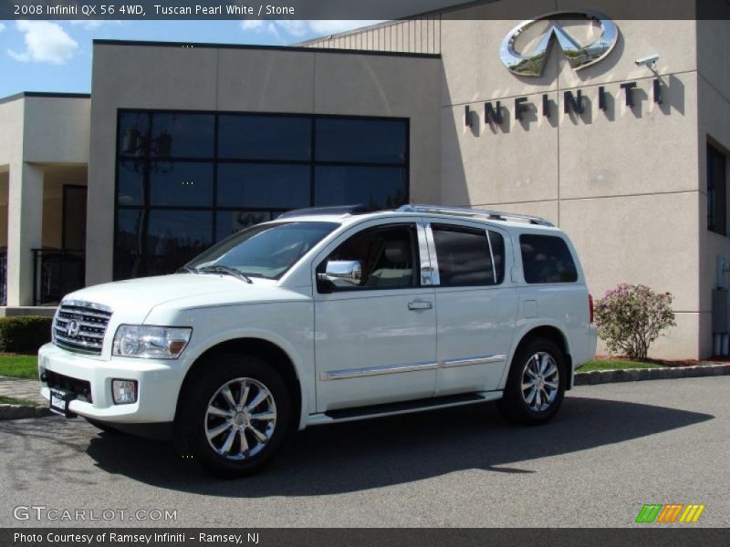 Tuscan Pearl White / Stone 2008 Infiniti QX 56 4WD