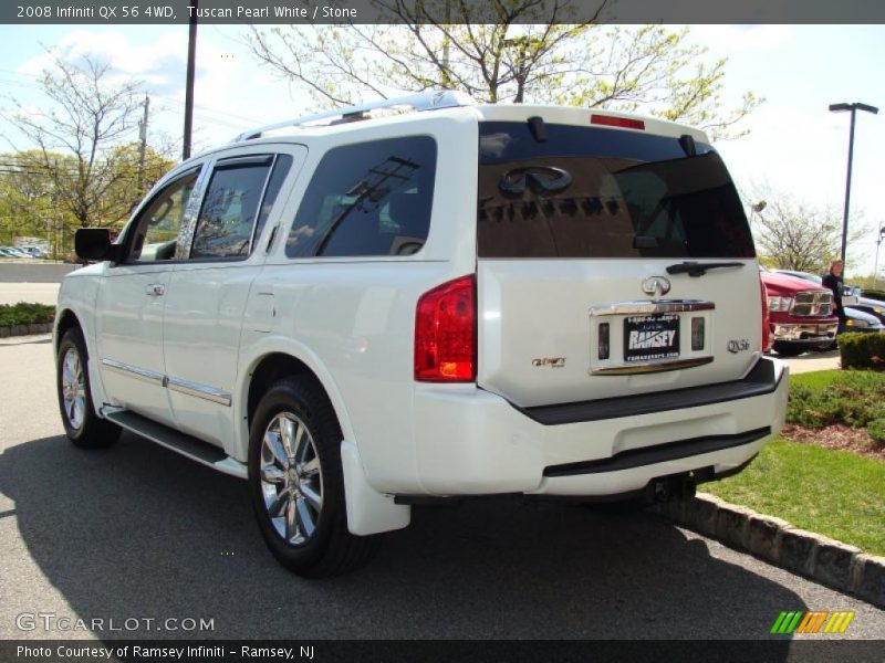 Tuscan Pearl White / Stone 2008 Infiniti QX 56 4WD
