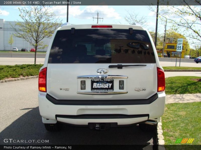 Tuscan Pearl White / Stone 2008 Infiniti QX 56 4WD