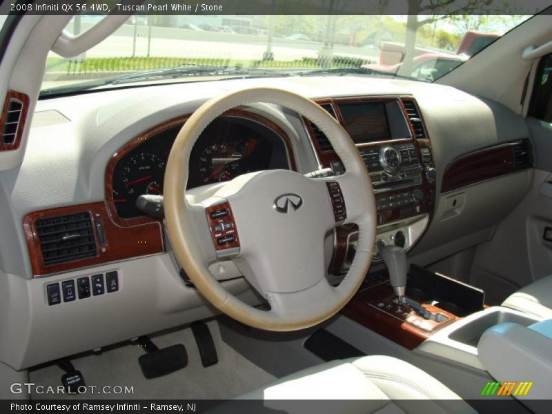 Tuscan Pearl White / Stone 2008 Infiniti QX 56 4WD
