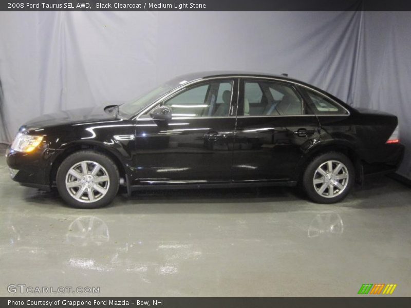 Black Clearcoat / Medium Light Stone 2008 Ford Taurus SEL AWD