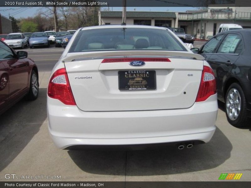 White Suede / Medium Light Stone 2010 Ford Fusion SE