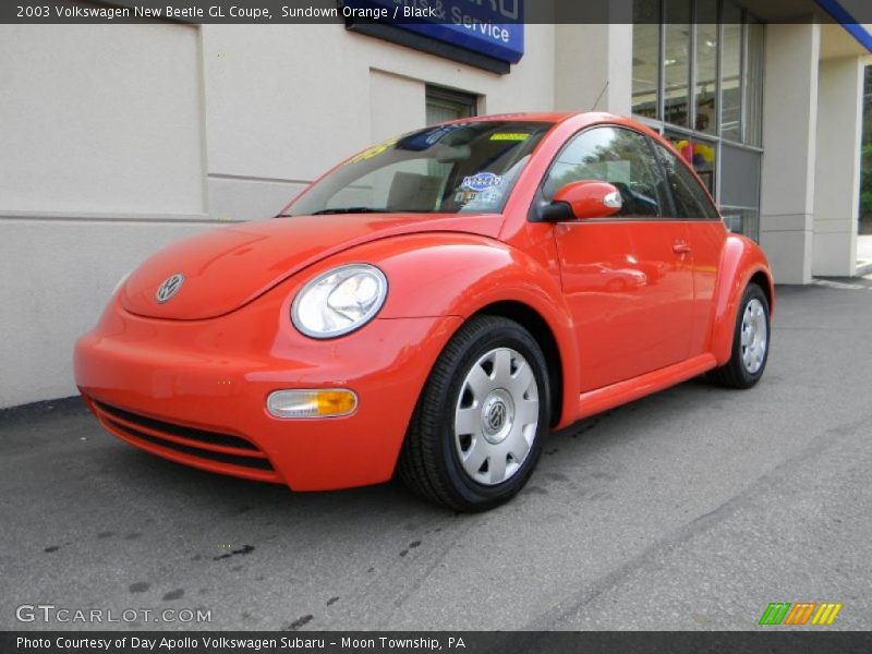 Sundown Orange / Black 2003 Volkswagen New Beetle GL Coupe