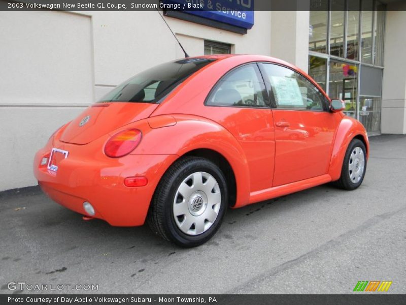 Sundown Orange / Black 2003 Volkswagen New Beetle GL Coupe