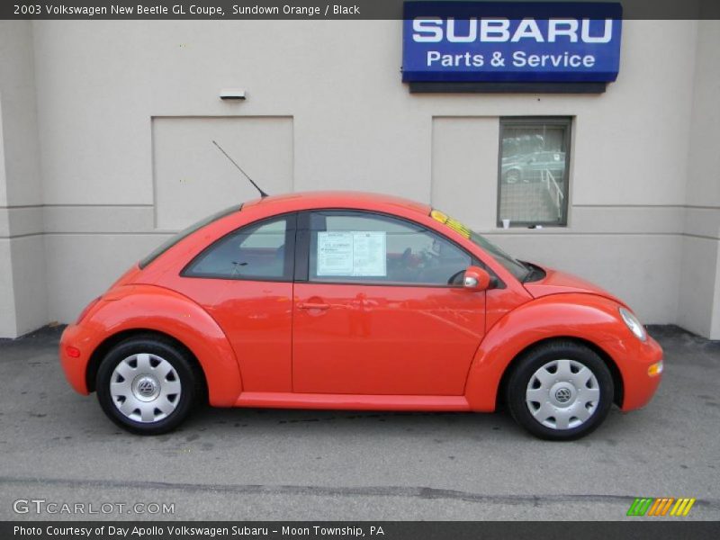 Sundown Orange / Black 2003 Volkswagen New Beetle GL Coupe