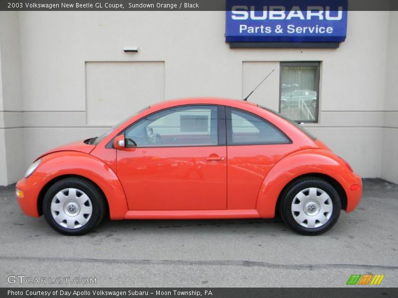 Sundown Orange / Black 2003 Volkswagen New Beetle GL Coupe