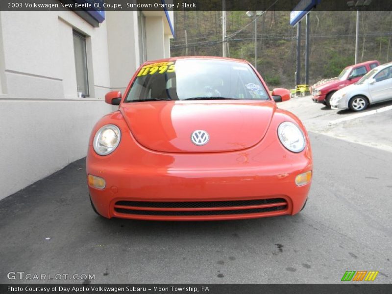 Sundown Orange / Black 2003 Volkswagen New Beetle GL Coupe