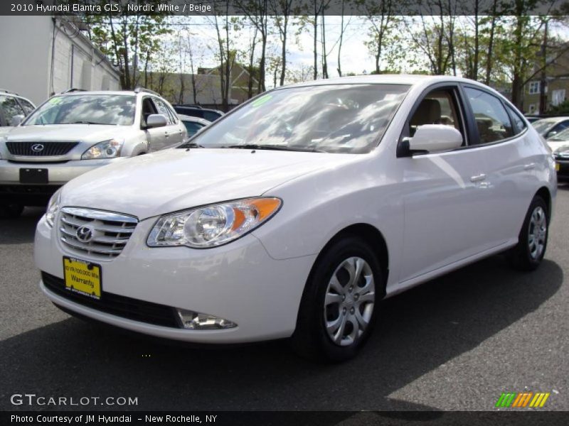 Nordic White / Beige 2010 Hyundai Elantra GLS
