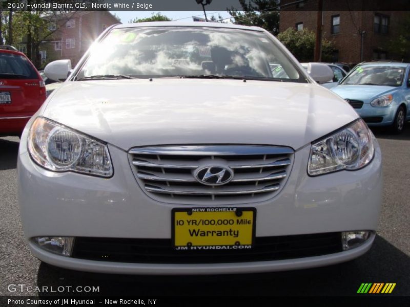 Nordic White / Beige 2010 Hyundai Elantra GLS