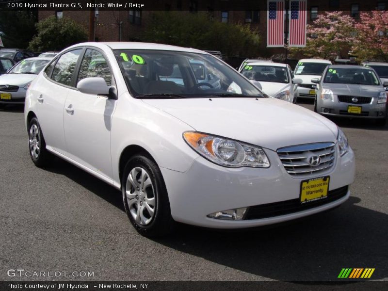 Nordic White / Beige 2010 Hyundai Elantra GLS