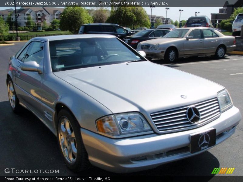 Silver Arrow Ultra Metallic / Silver/Black 2002 Mercedes-Benz SL 500 Silver Arrow Roadster