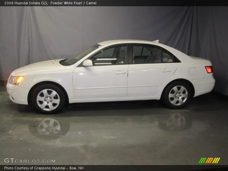 Powder White Pearl / Camel 2009 Hyundai Sonata GLS