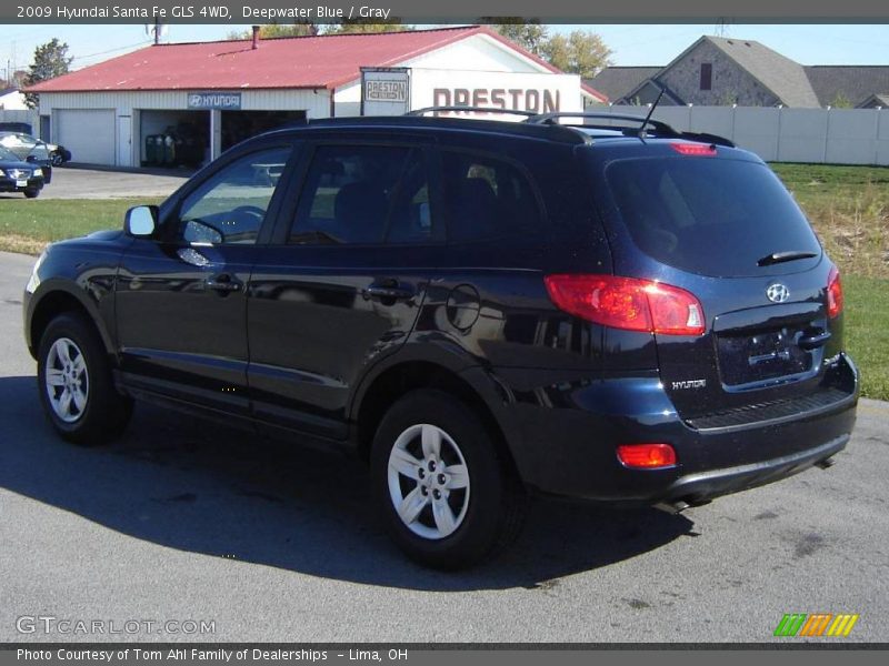 Deepwater Blue / Gray 2009 Hyundai Santa Fe GLS 4WD