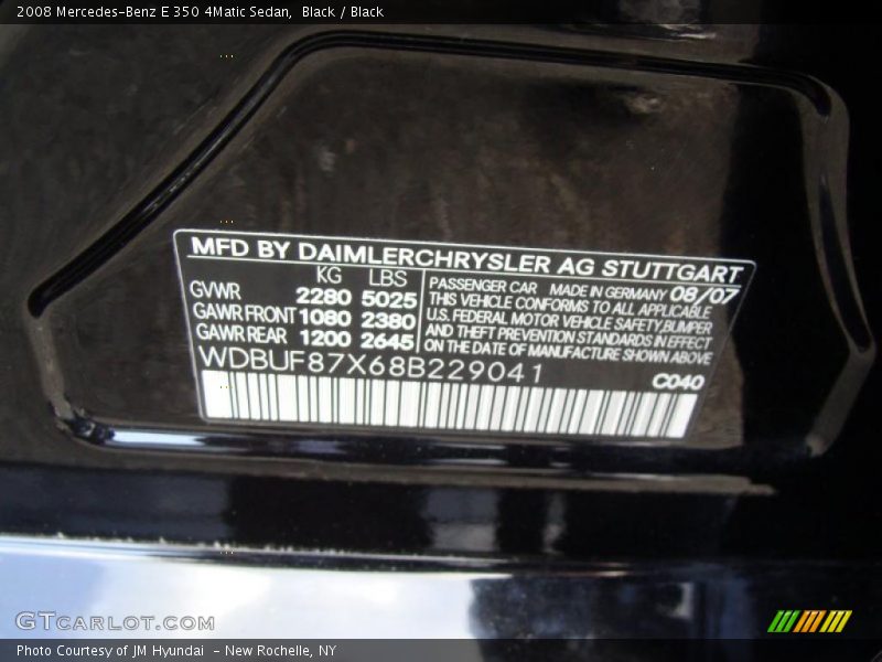 Black / Black 2008 Mercedes-Benz E 350 4Matic Sedan