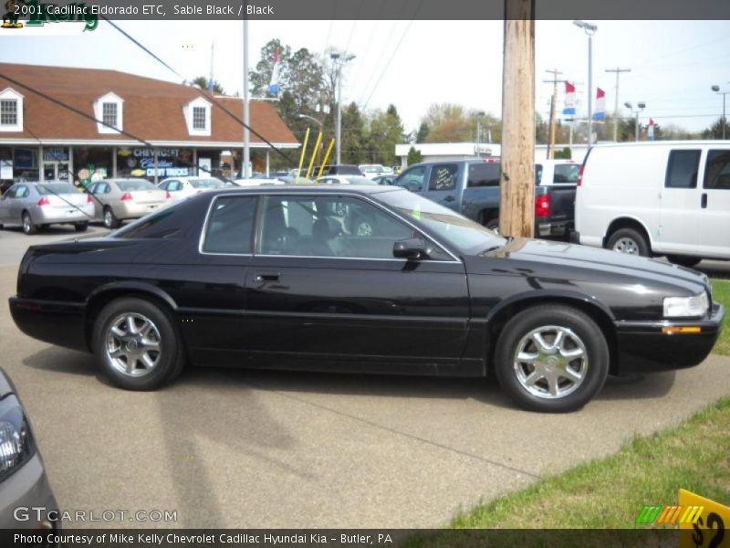 Sable Black / Black 2001 Cadillac Eldorado ETC