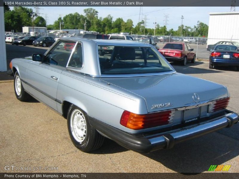 Silver Blue Metallic / Dark Blue 1984 Mercedes-Benz SL Class 380 SL Roadster