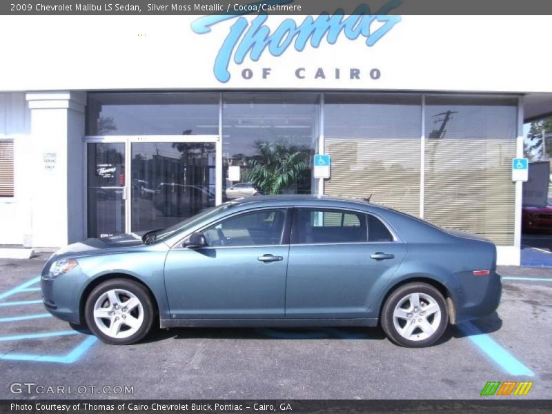 Silver Moss Metallic / Cocoa/Cashmere 2009 Chevrolet Malibu LS Sedan