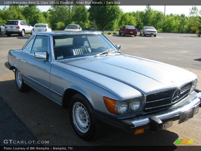 Silver Blue Metallic / Dark Blue 1984 Mercedes-Benz SL Class 380 SL Roadster