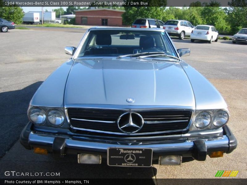 Silver Blue Metallic / Dark Blue 1984 Mercedes-Benz SL Class 380 SL Roadster
