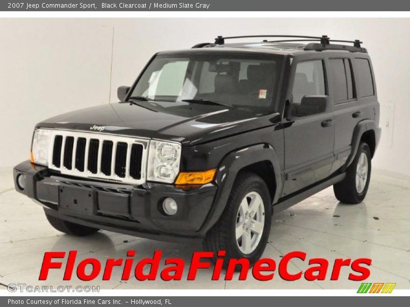 Black Clearcoat / Medium Slate Gray 2007 Jeep Commander Sport