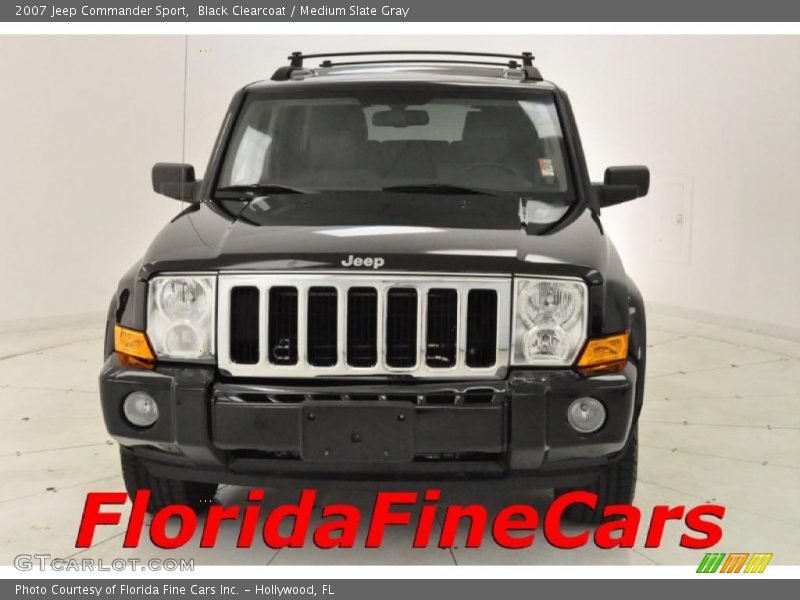 Black Clearcoat / Medium Slate Gray 2007 Jeep Commander Sport