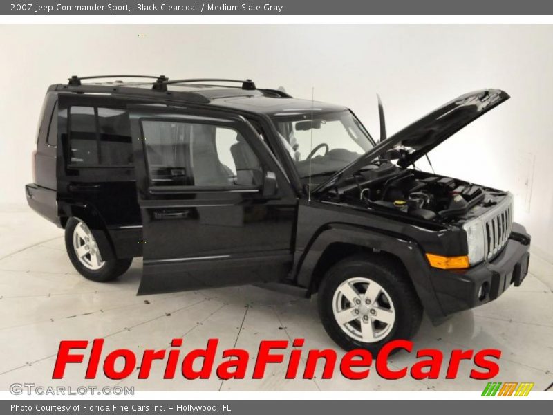 Black Clearcoat / Medium Slate Gray 2007 Jeep Commander Sport