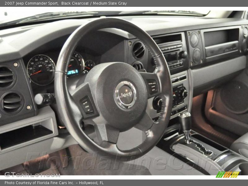 Black Clearcoat / Medium Slate Gray 2007 Jeep Commander Sport