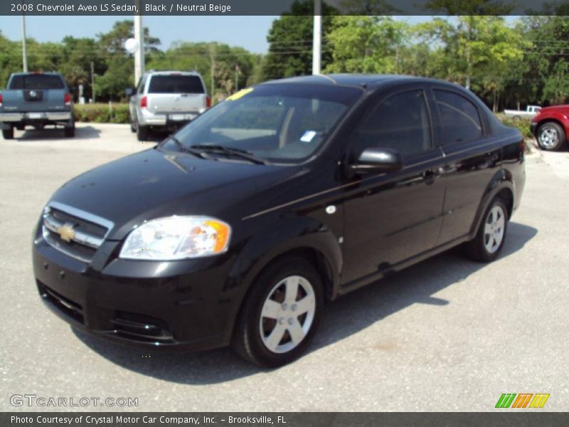 Black / Neutral Beige 2008 Chevrolet Aveo LS Sedan