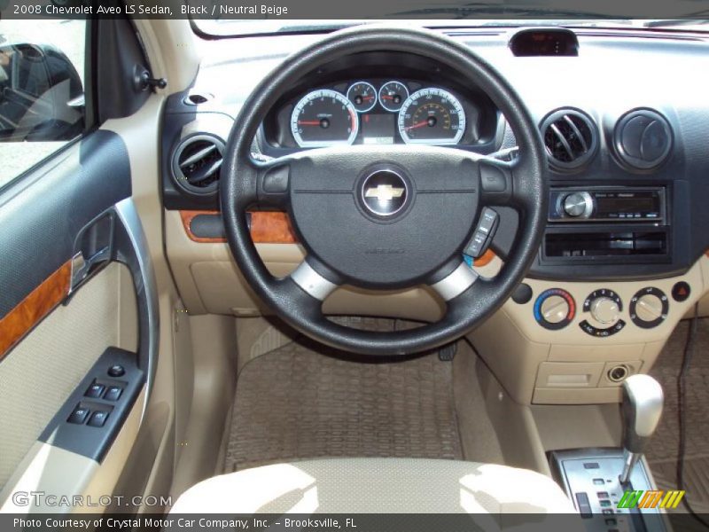Black / Neutral Beige 2008 Chevrolet Aveo LS Sedan