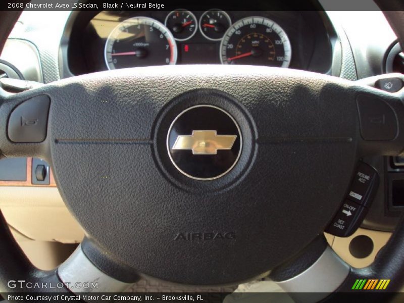Black / Neutral Beige 2008 Chevrolet Aveo LS Sedan