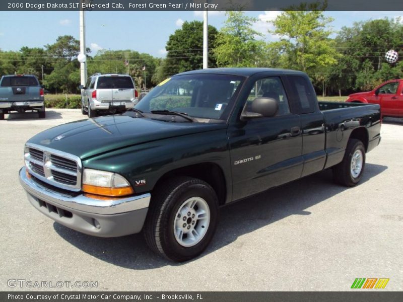 Forest Green Pearl / Mist Gray 2000 Dodge Dakota SLT Extended Cab