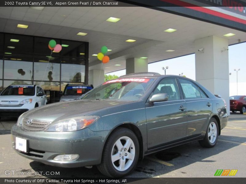 Aspen Green Pearl / Dark Charcoal 2002 Toyota Camry SE V6