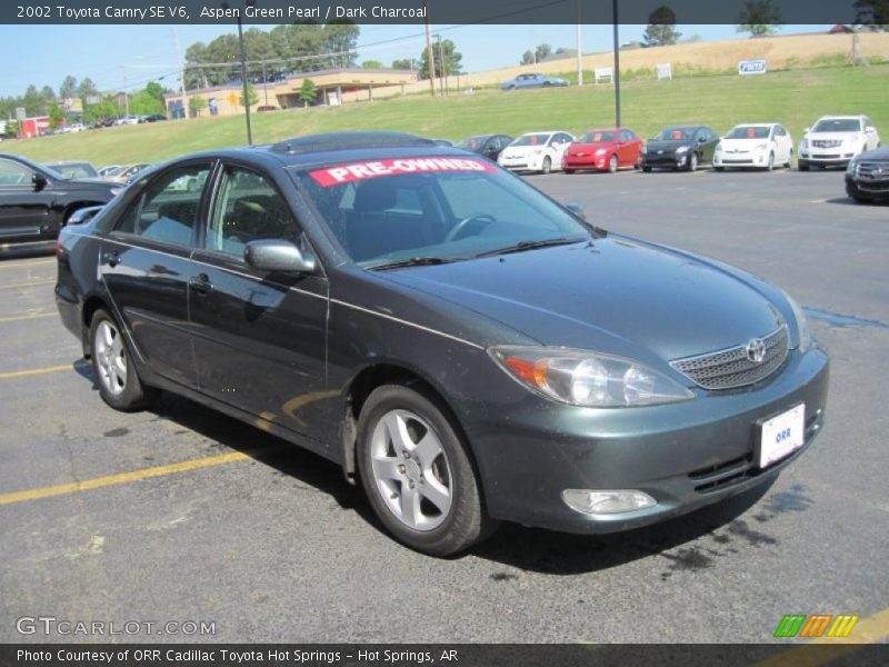 Aspen Green Pearl / Dark Charcoal 2002 Toyota Camry SE V6
