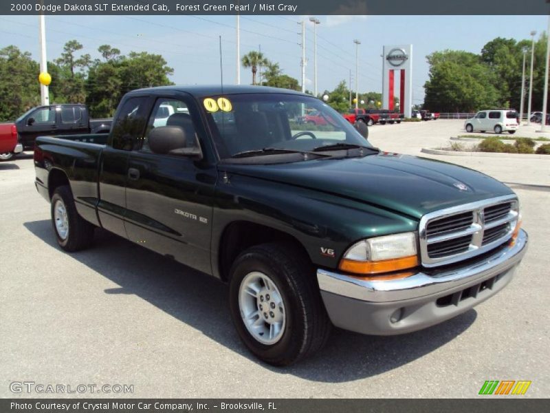Forest Green Pearl / Mist Gray 2000 Dodge Dakota SLT Extended Cab