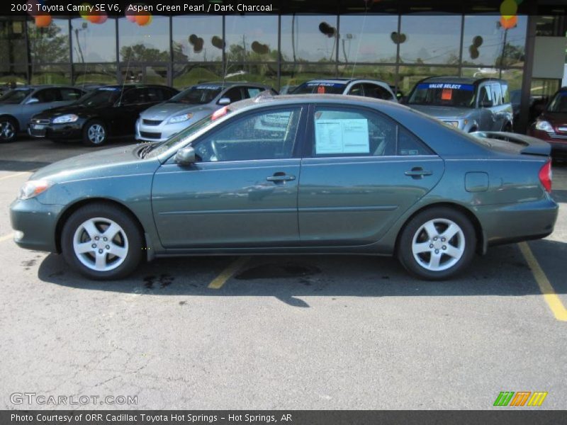 Aspen Green Pearl / Dark Charcoal 2002 Toyota Camry SE V6
