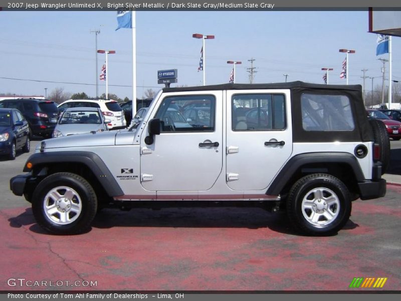 Bright Silver Metallic / Dark Slate Gray/Medium Slate Gray 2007 Jeep Wrangler Unlimited X