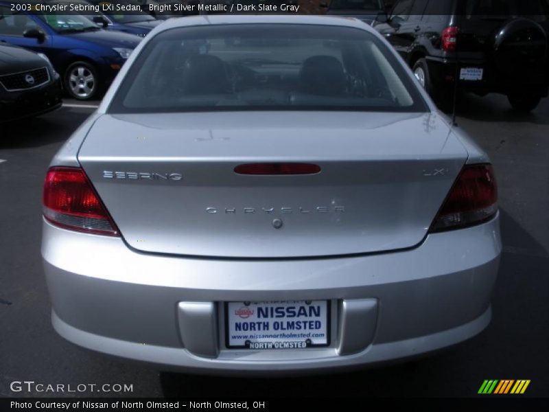 Bright Silver Metallic / Dark Slate Gray 2003 Chrysler Sebring LXi Sedan