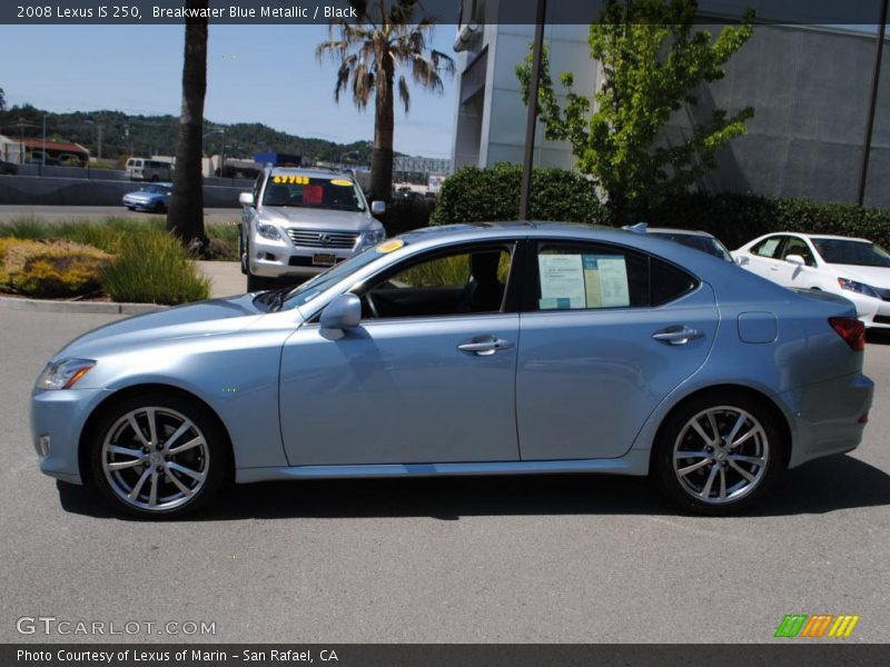 Breakwater Blue Metallic / Black 2008 Lexus IS 250