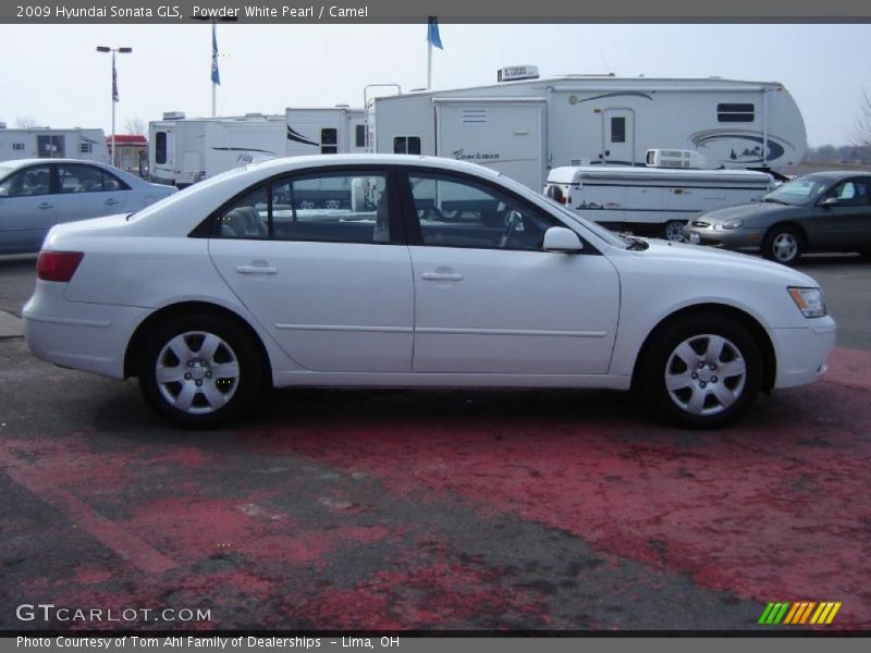 Powder White Pearl / Camel 2009 Hyundai Sonata GLS