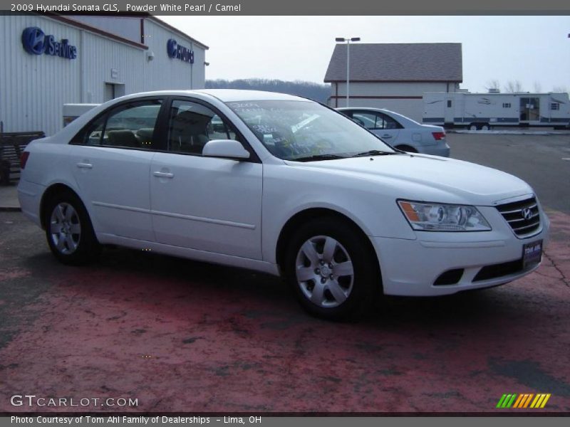 Powder White Pearl / Camel 2009 Hyundai Sonata GLS