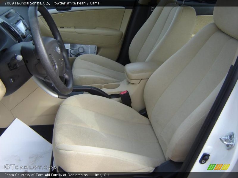 Powder White Pearl / Camel 2009 Hyundai Sonata GLS