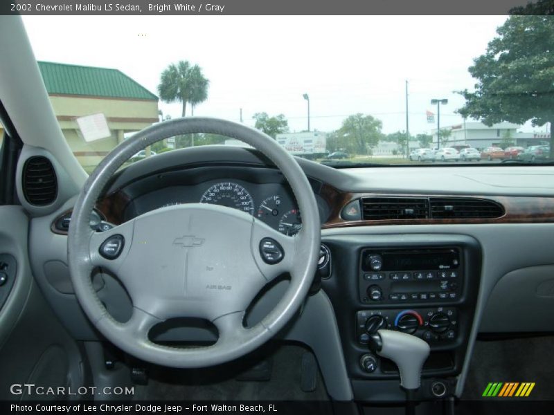 Bright White / Gray 2002 Chevrolet Malibu LS Sedan
